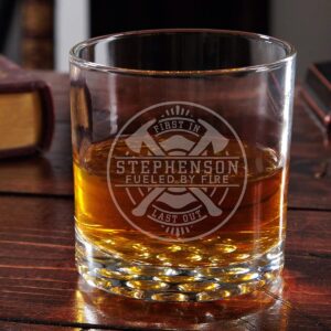 firefighter brotherhood personalized buckman whiskey glass (custom product)
