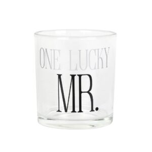 enesco our name is mud one lucky mr. rocks glass, 12 ounce, clear