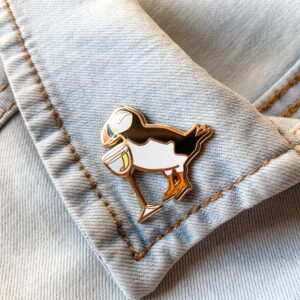 Cocktail Critters Enamel Pins for Bartender Aprons, Jackets, Backpacks and Purses, Shirt and Suit Lapels, Cute Button Badges Brooch Fashion Jewelry (Puffin x Vodka Martini)