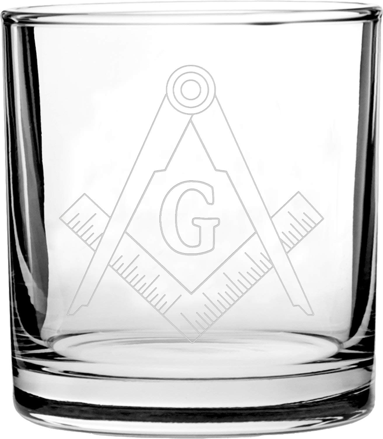 Hat Shark Mason Masons Masonic Live Better Logo Symbols - 3D Laser Engraved Scotch Whiskey Glass 10.5 oz