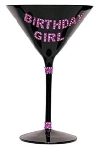forum novelties birthday girl martini glass black