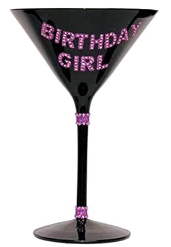 Forum Novelties Birthday Girl Martini Glass Black