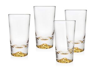 godinger glass beverage set highball tumbler water, juice – set of four