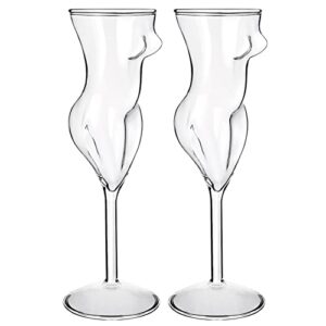 nolitoy 2pcs wine glasses female body glasses cocktail glasses whiskey glasses champagne goblet for party home bar