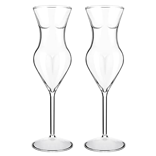 NOLITOY 2pcs Wine Glasses Female Body Glasses Cocktail Glasses Whiskey Glasses Champagne Goblet for Party Home Bar