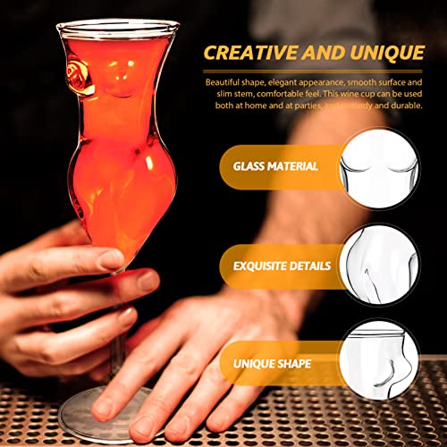 NOLITOY 2pcs Wine Glasses Female Body Glasses Cocktail Glasses Whiskey Glasses Champagne Goblet for Party Home Bar