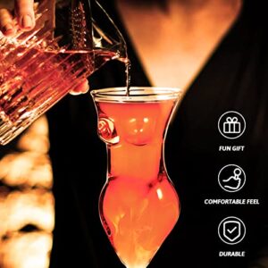 NOLITOY 2pcs Wine Glasses Female Body Glasses Cocktail Glasses Whiskey Glasses Champagne Goblet for Party Home Bar