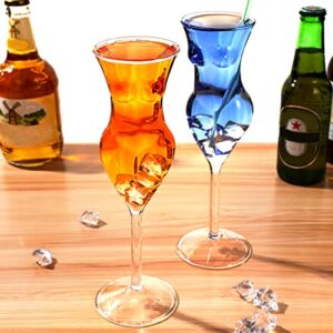 NOLITOY 2pcs Wine Glasses Female Body Glasses Cocktail Glasses Whiskey Glasses Champagne Goblet for Party Home Bar