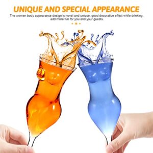 NOLITOY 2pcs Wine Glasses Female Body Glasses Cocktail Glasses Whiskey Glasses Champagne Goblet for Party Home Bar