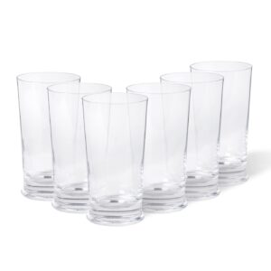 casafina, terrazza collection, glass drinkware, set of 6 highball glasses, 24 oz.