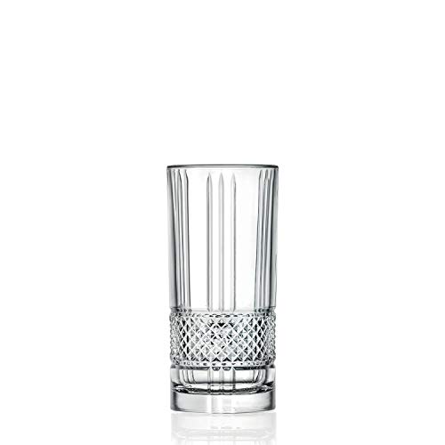 RCR Cristalleria Italiana Crystal Glass Drinkware Set (Highball Cocktail Tumbler (12.5 oz) - 4 Piece)