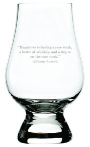 johnny carson quote etched crystal whisky glass compatible with the glencairn glass accessories
