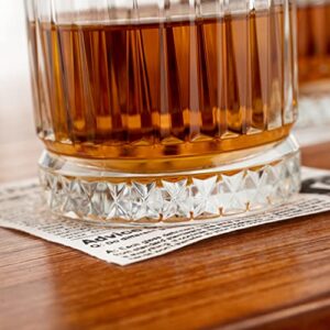 Restaurantware Elysia 12 Ounce Whiskey Glasses 6 Cut Rocks Glasses - Lead-Free Weighted Base Clear Glass Tumblers Dishwasher-Safe For Scotch Bourbon And Cocktails