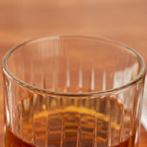 Restaurantware Elysia 12 Ounce Whiskey Glasses 6 Cut Rocks Glasses - Lead-Free Weighted Base Clear Glass Tumblers Dishwasher-Safe For Scotch Bourbon And Cocktails