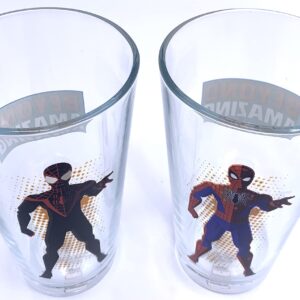 Bioworld Beyond Amazing 60th Anniversary Spider-Man 16oz Pint Glass Set, Pack of 2 Drinking Glasses