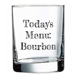 BUY SOCKS YOU ALL Today's Menu Bourbon Whiskey Rocks Glass