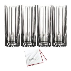 riedel drink specific glassware fizz cocktail glass (2-pack) with microfiber polishing cloth bundle (3 items)