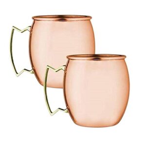 set of 2 modern home authentic 100% solid copper moscow mule mug - handmade in india