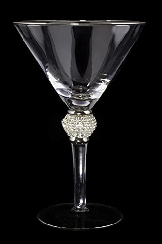 BarTata, The STAR Diamond Ball Martini Glass Exquisite Martini Glasses for Home and Bar Limited Edition Stemmed Margarita, Manhattan, Cosmopolitan Cocktail Glass Inspirational Gift for Martini Lover
