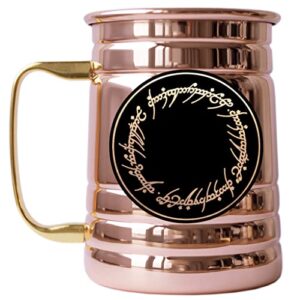 one ring moscow mule mug metal tankard, hobbit mug lord rings copper stein beer mug, gift for him beer stein 21oz pure copper plating cup, premium quality cocktail mug, drinking mug
