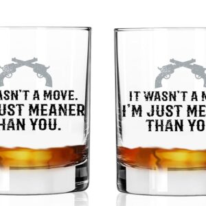 Toasted Tales Montana Learn To Be Meaner Than Evil | 2 Novelty Old Fashioned Whiskey Scotch Glass Tumbler 11 oz. | Chip Resistant | Gift Set of 2