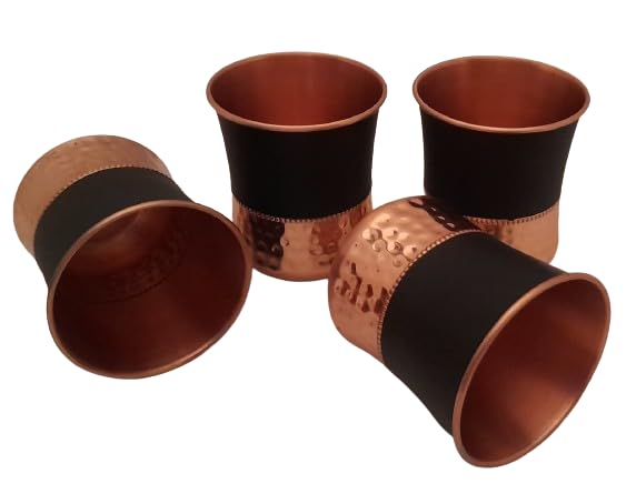 Ornate Internationlal 16 Oz Black Matte Moscow Mule Copper Cups and Barrel Mugs, Moscow Mule Mug with Rose Gold Copper Rims, Set of 4 (black)