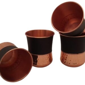 Ornate Internationlal 16 Oz Black Matte Moscow Mule Copper Cups and Barrel Mugs, Moscow Mule Mug with Rose Gold Copper Rims, Set of 4 (black)