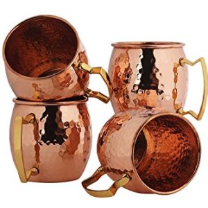 BonBon Luxury Moscow Mule Copper/Nickel Mug Cup 4 Pack New (Copper)