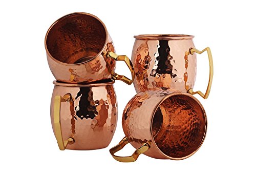 BonBon Luxury Moscow Mule Copper/Nickel Mug Cup 4 Pack New (Copper)