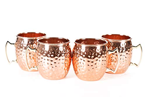 BonBon Luxury Moscow Mule Copper/Nickel Mug Cup 4 Pack New (Copper)