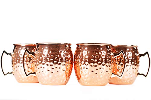 BonBon Luxury Moscow Mule Copper/Nickel Mug Cup 4 Pack New (Copper)