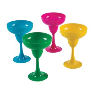 embossed margarita plastic glass - party supplies - 6 pieces