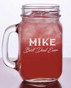 personalized drinking jar with handle - 16oz