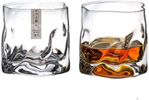 generic japanese edo designer crumple paper irregular shape crystal faceted der whiskybecher whiskey whisky rock glass artwork wine cup (2 pcs)