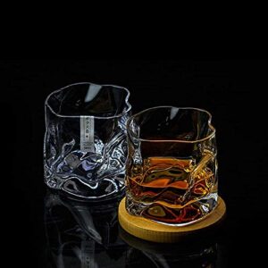 Generic Japanese Edo Designer Crumple Paper Irregular Shape Crystal Faceted Der Whiskybecher Whiskey Whisky Rock Glass Artwork Wine Cup (2 Pcs)