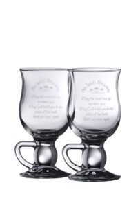 galway crystal irish blessing latte (1 pair), clear