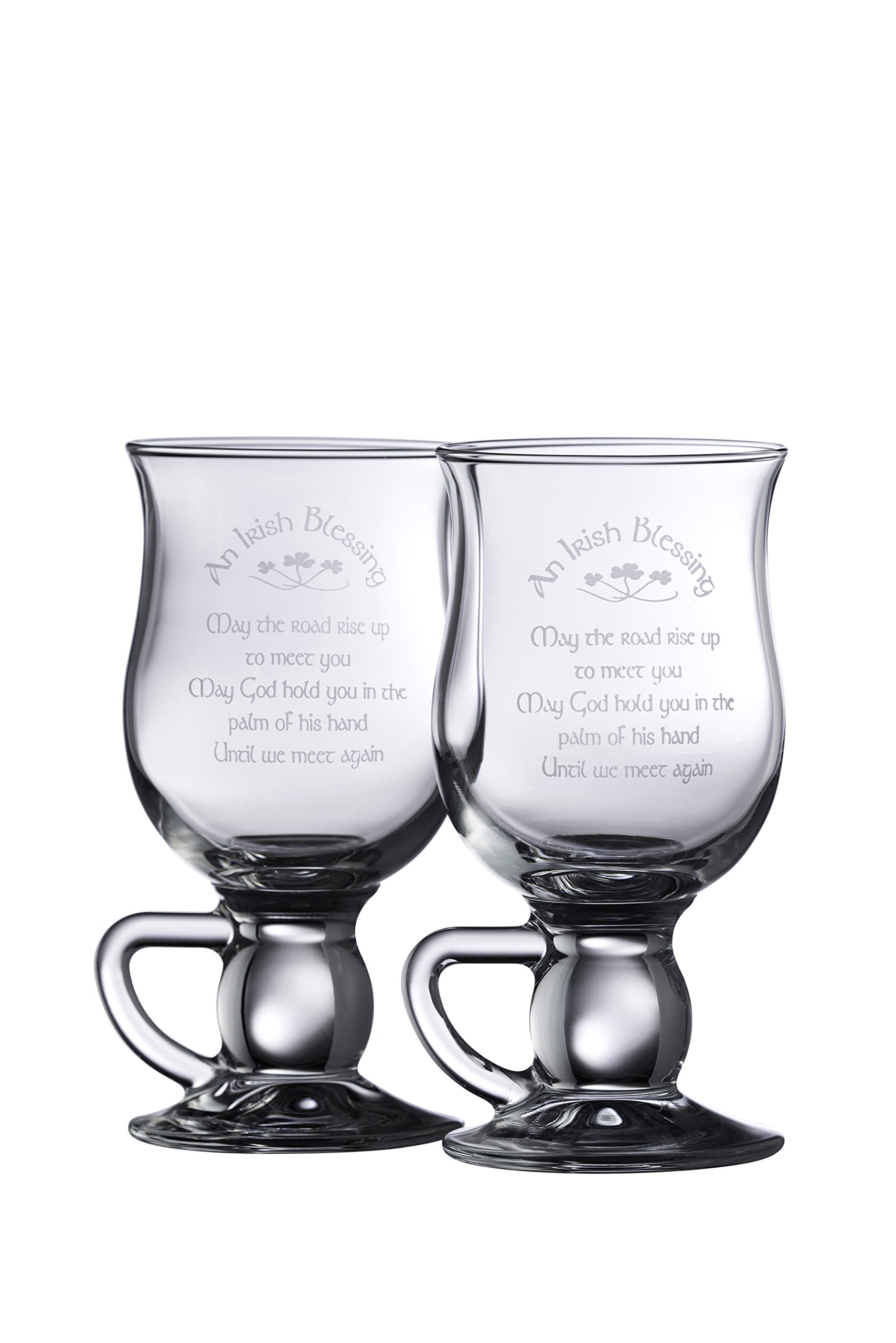 Galway Crystal Irish Blessing Latte (1 Pair), Clear