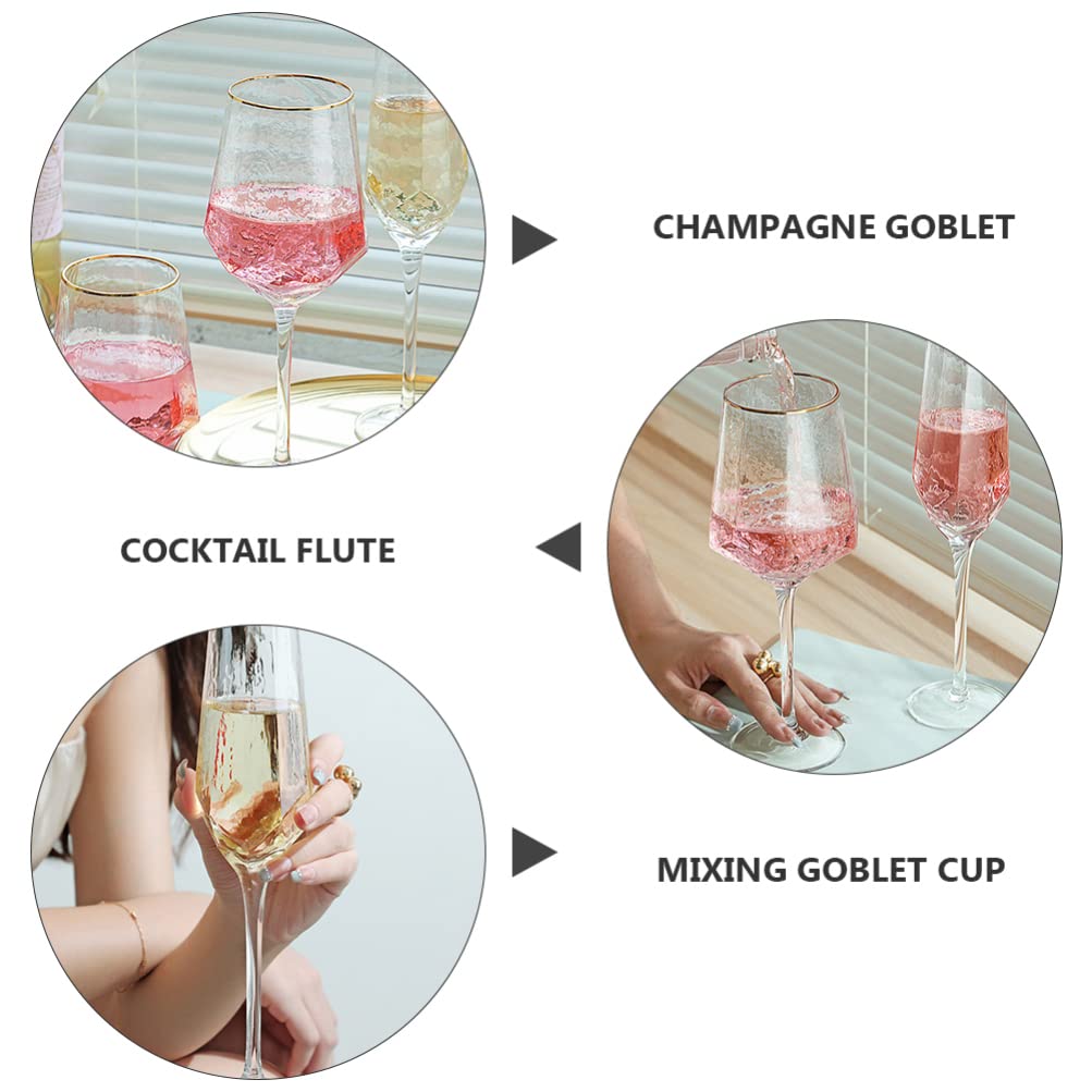 BESTOYARD Glassware Champagne Goblets Martini Wine Glass Cups Elegant Flutes Cocktail Flute Mixing Goblet Cups Cocktail Highball Glasses for Wedding Anniversary 300ml Martini Tumbler