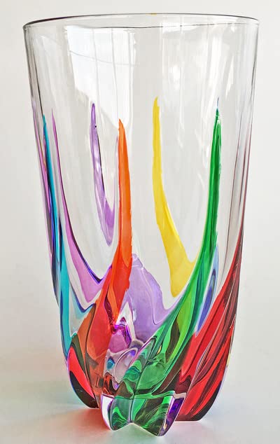 KensingtonRow Home Collection VENETIAN CARNEVALE HIGHBALL GLASS - EACH - HAND PAINTED TUMBLER