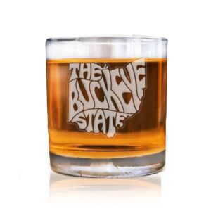 american sign letters ohio the buckeye state whiskey glass - state of ohio whiskey glass, ohio gift, ohio glass