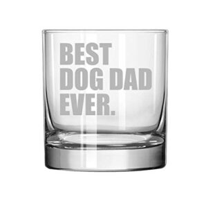 aeiniwer 11 oz rocks whiskey highball glass best dog dad ever