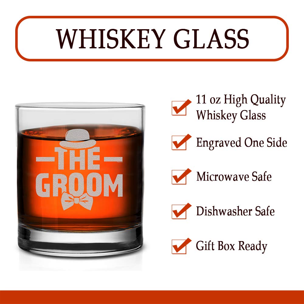 Veracco The Groom Whiskey Glass FunnyGift For Someone Who Loves Drinking Bachelor Party Favors (Clear, Glass)