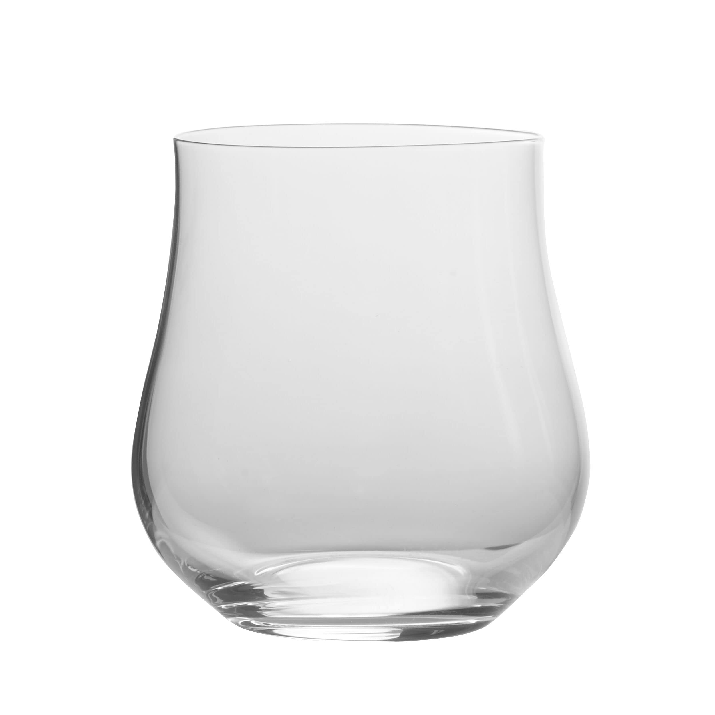 Mikasa Grace Set of 4 Stemless Double Old Fashioned Rocks Glass, 15-Ounce, Clear