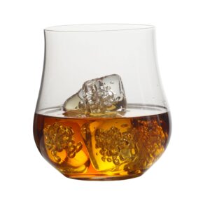 Mikasa Grace Set of 4 Stemless Double Old Fashioned Rocks Glass, 15-Ounce, Clear