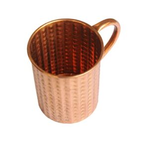 PARIJAT HANDICRAFT Copper & Hammer Mat Shaped Design Moscow Mule Beer Mug Cup, Best for Beer Cocktail Parties And Gifts
