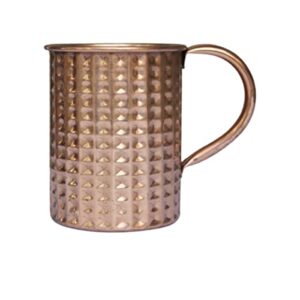 parijat handicraft copper & hammer mat shaped design moscow mule beer mug cup, best for beer cocktail parties and gifts