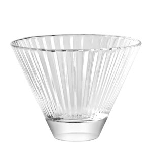 Glass - Martini - Stemless Cocktail Glasses - Set of 6-11 oz. - By Barski - European Quality - Stemless Cocktail - Martinis - with Vertical Lines - 11 Ounces - Made in Europe