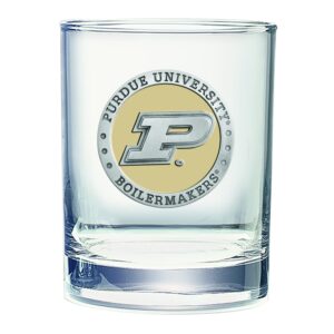 heritage pewter purdue double old fashion | double rocks glass 14 oz for liquor | expertly crafted pewter glass