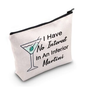 levlo martini lovers gifts i have no interest in an inferior martini makeup bags tv show lovers travel bags mother bridal brunch gifts(inferior martini)
