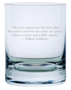 william faulkner quote etched crystal rocks whisky glass